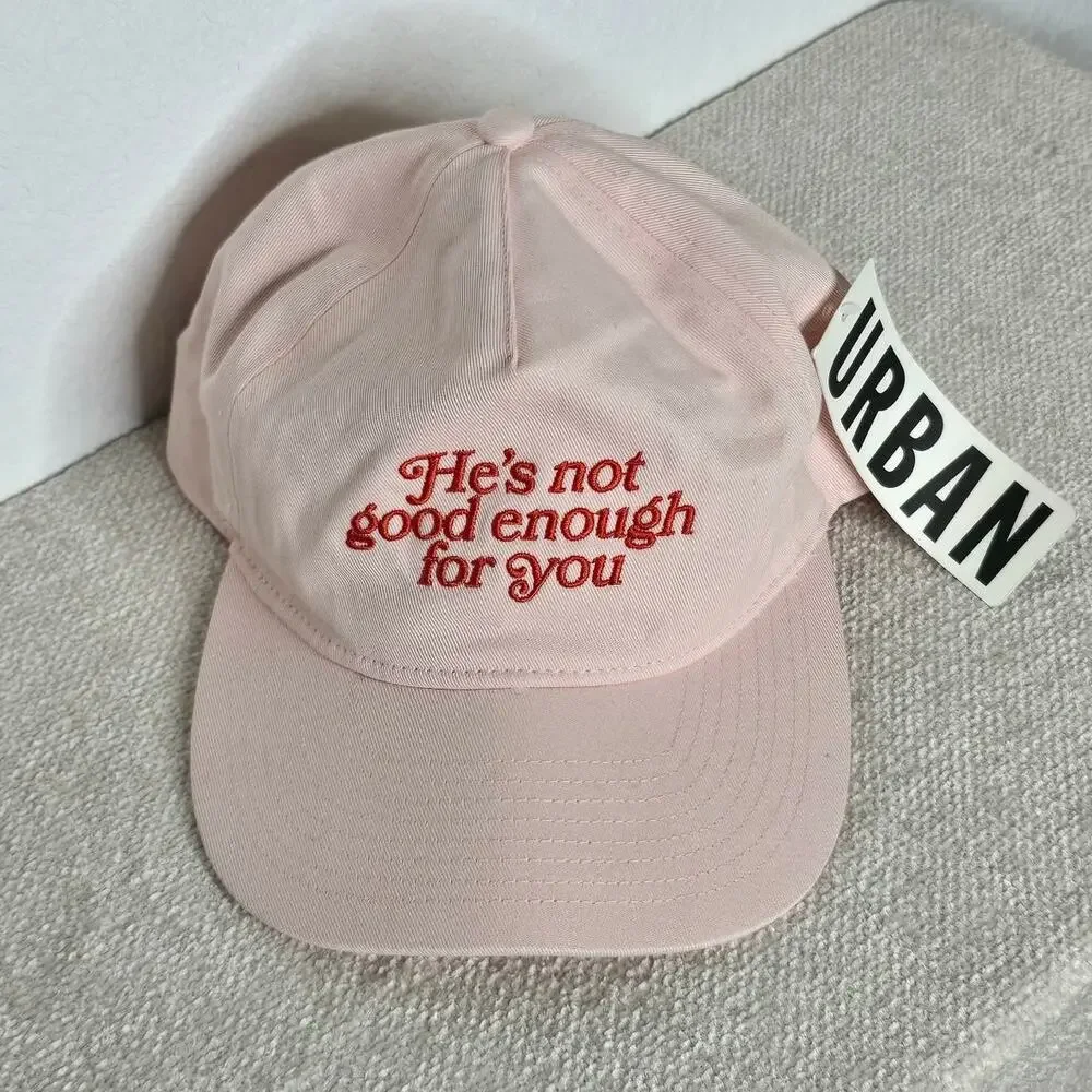 Urban Outfitters Pink He’s Not Good Enough For You Embroidered Dad Hat NWT